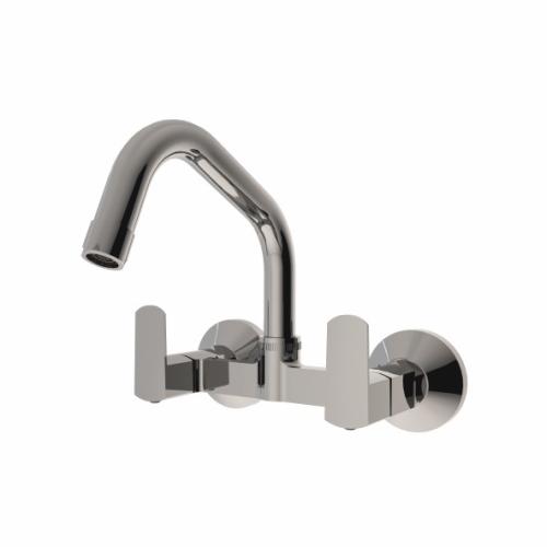 Sink Mixer Wall Mounted with Long Swinging Spout  Chrome